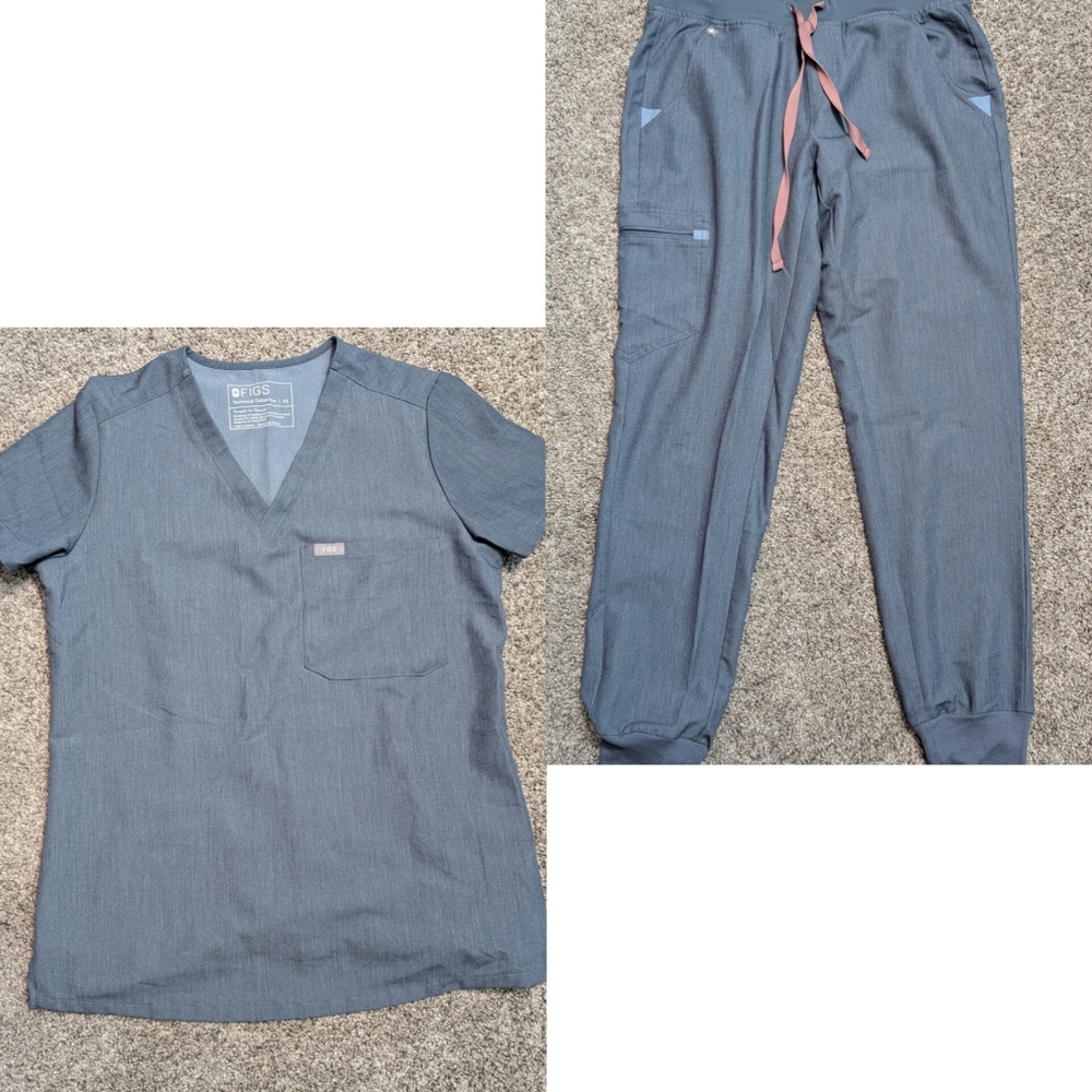 Figs Technical Collection Blue/Gray Top